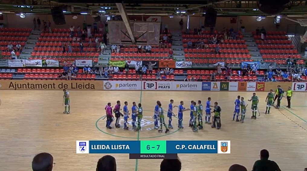 Imatge del final d'un partit apassionant entre el Finques Prats Lleida i el Parlem Calafell