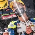 Àlex Toledo al podi celebrant la victòria en SuperStock 600
